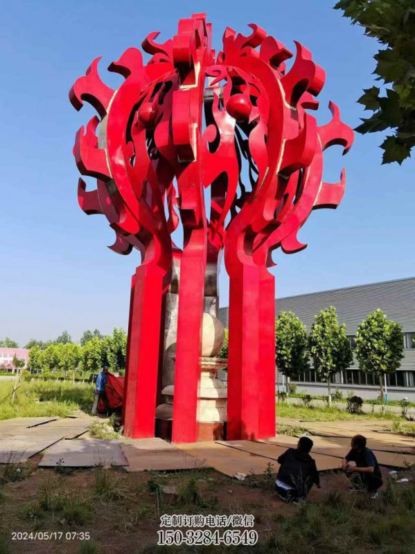迪庆火球雕塑，精神堡垒火球雕塑落地展示 (5)